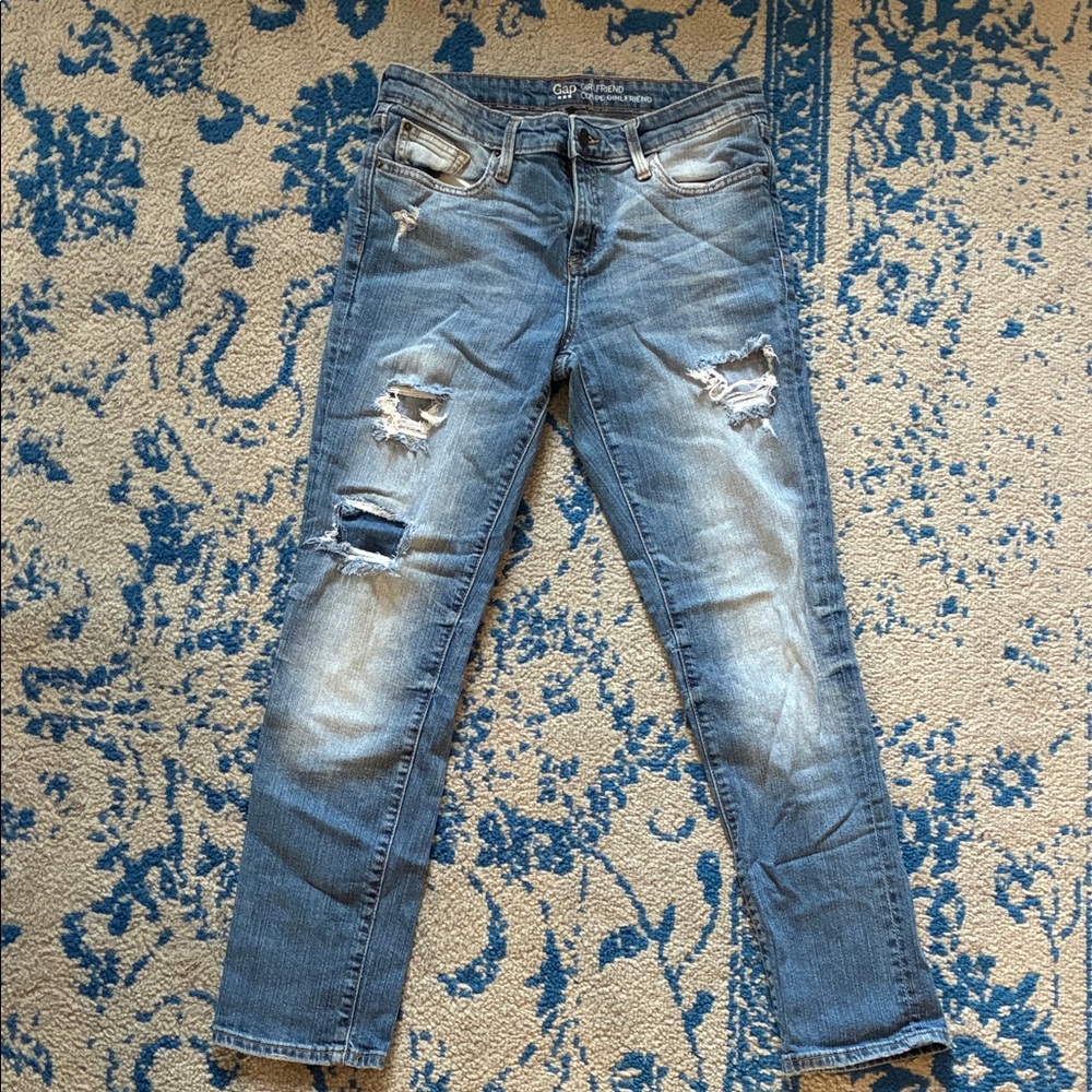 Gap Distressed Girlfriend Jeans